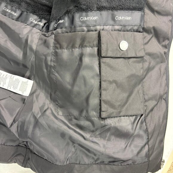 Calvin Klein Women’s Black Hooded Winter Coat Puffer Jacket Size Large - Picture 11 of 15